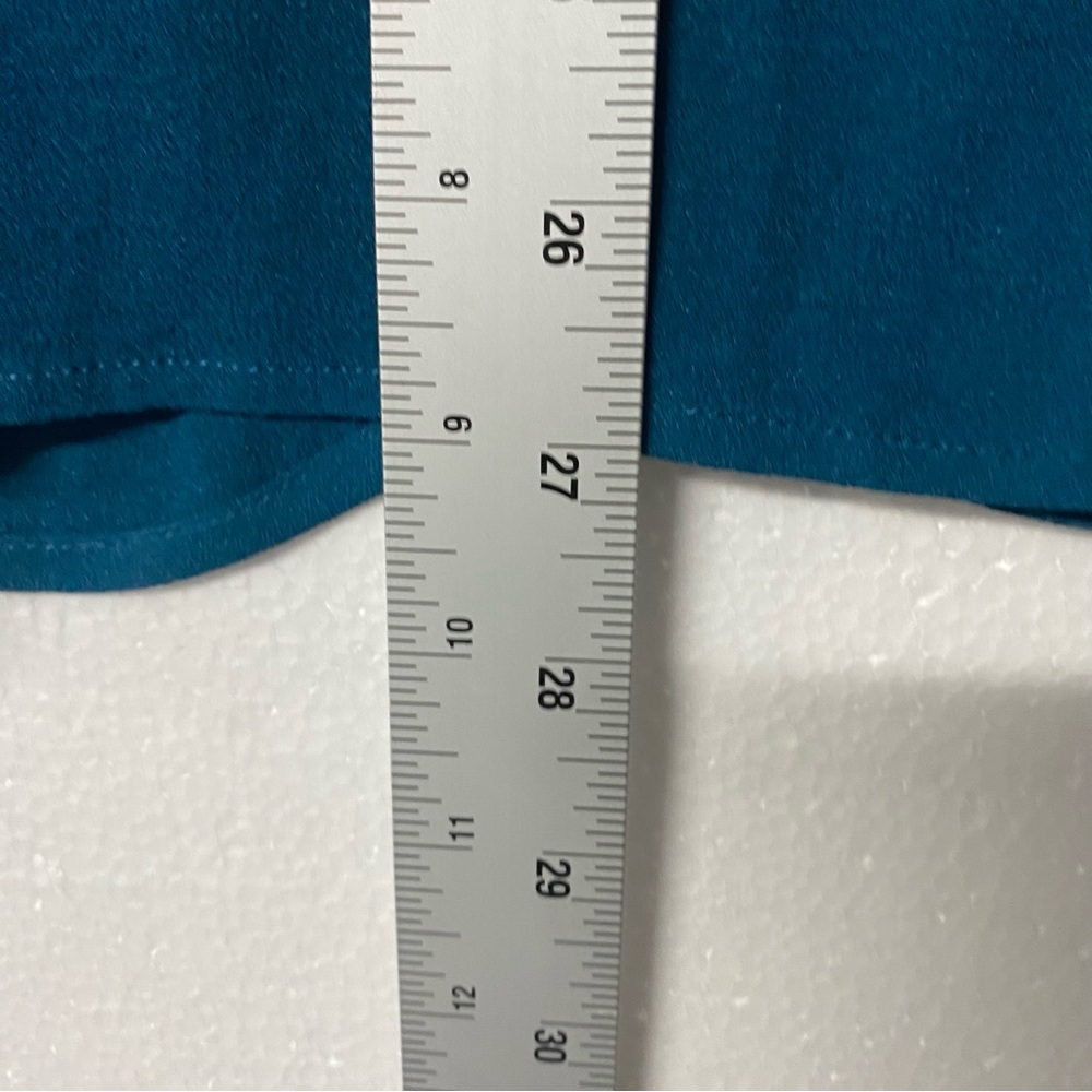Soft Surroundings Blouse Women 2X Blue Button Front Long Sleeve Ruffle Cuffs - Picture 7 of 8